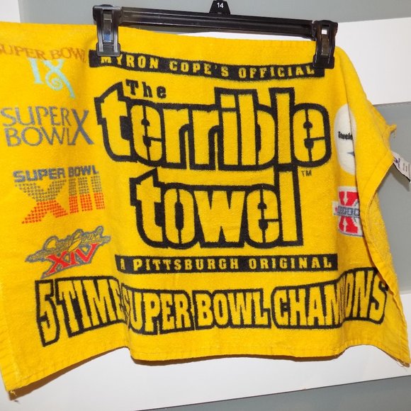 Pittsburgh Steelers 5 Time Super Bowl Champions Myron Cope's Terrible Towel - Picture 1 of 3